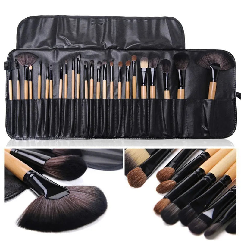 Set de 24 Pinceaux de Maquillage Professionnel — Pochette Cadeau